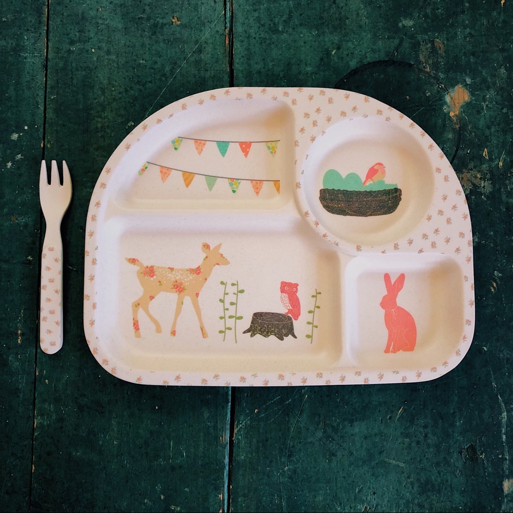 Love Mae Bamboo Baby Toddler Kid Dinner Plate